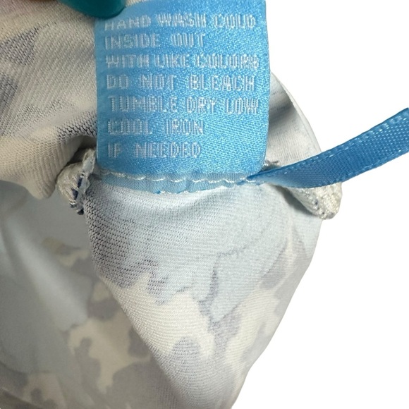 J.McLaughlin Catalina Cloth Top Small Blue Floral Houndstooth 3/4 Sleeve Preppy - Picture 9 of 10